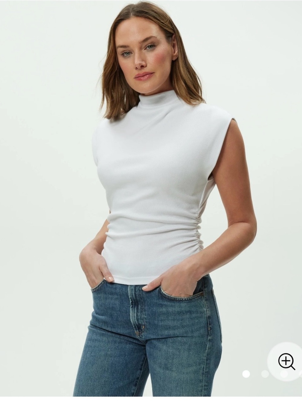 Michael Stars Amara power shoulder blouse